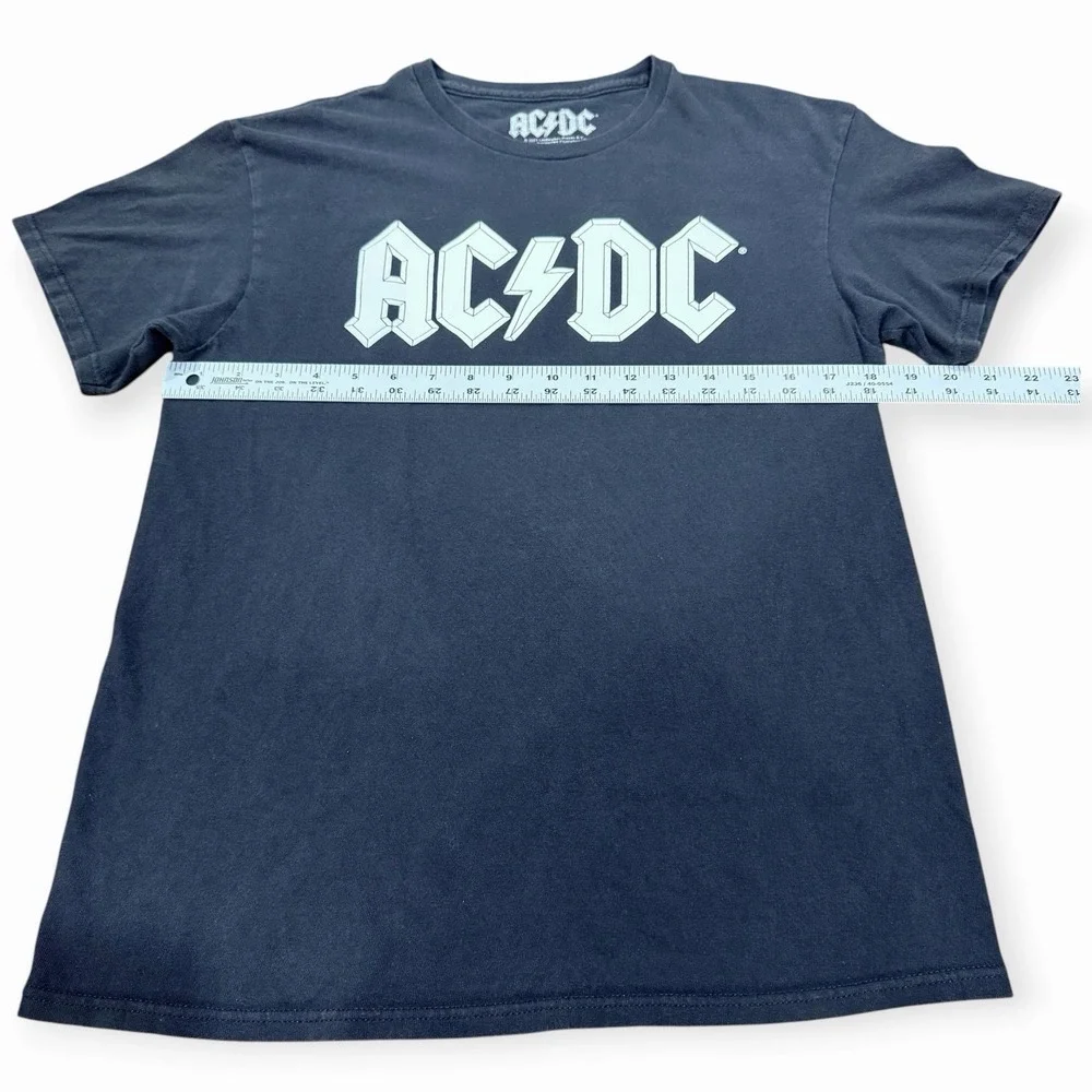 AC/DC Black Logo Graphic T-Shirt 100% Cotton Rock & Pop Size M